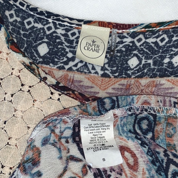 Sold Paper Crane Boho Cold Shoulder Dress - Picture 6 of 8